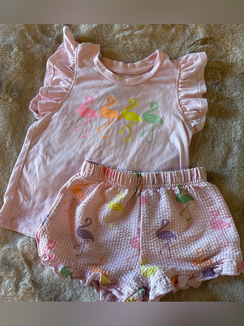 Granimals Girls (size 4) Matching Flamingo Set